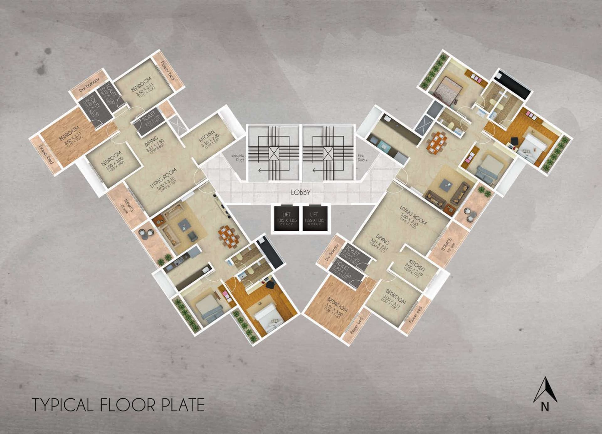 Koperkhairane Infinity Tower typical plan