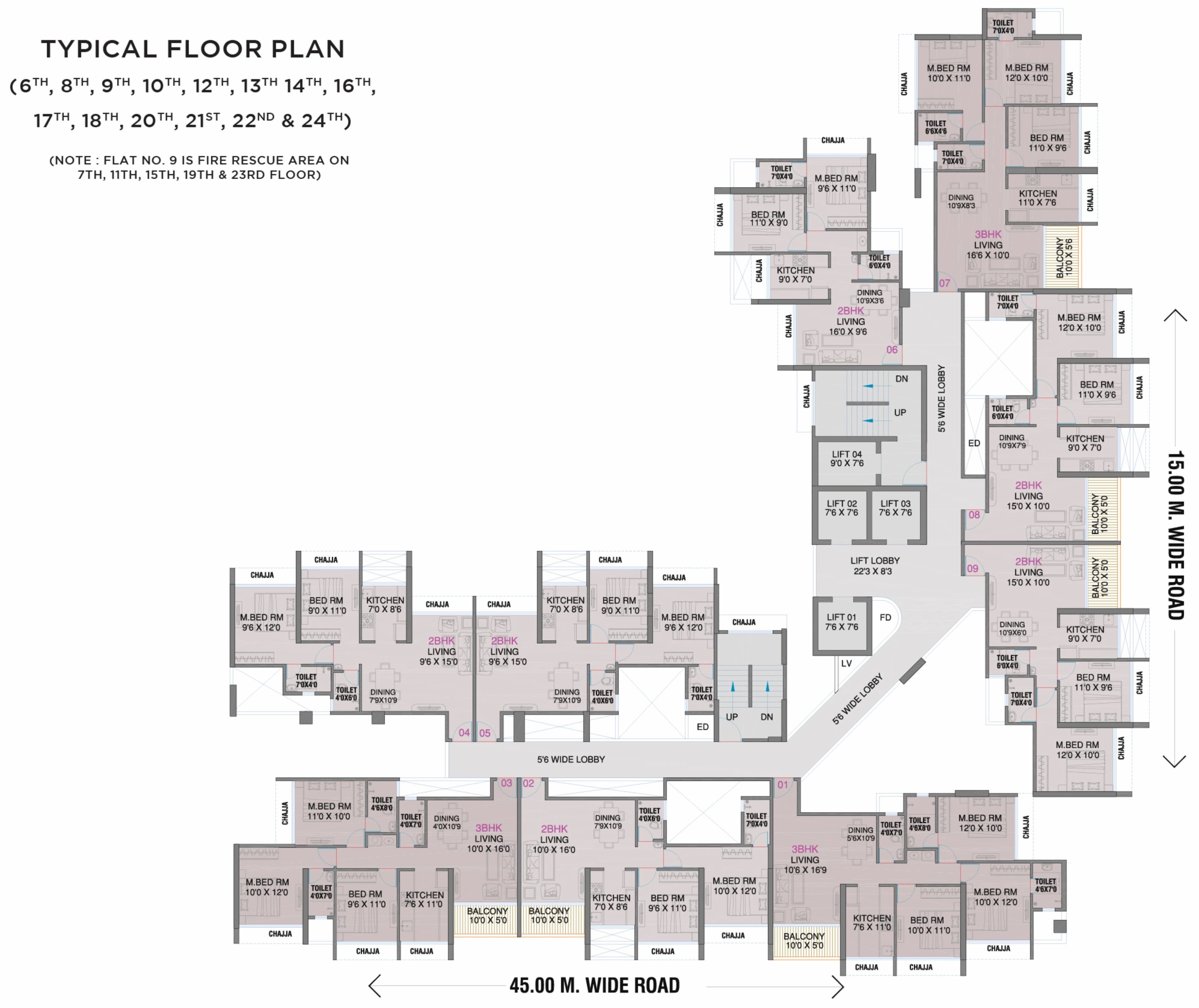 Millennium Celesta kharghar Map typical plan