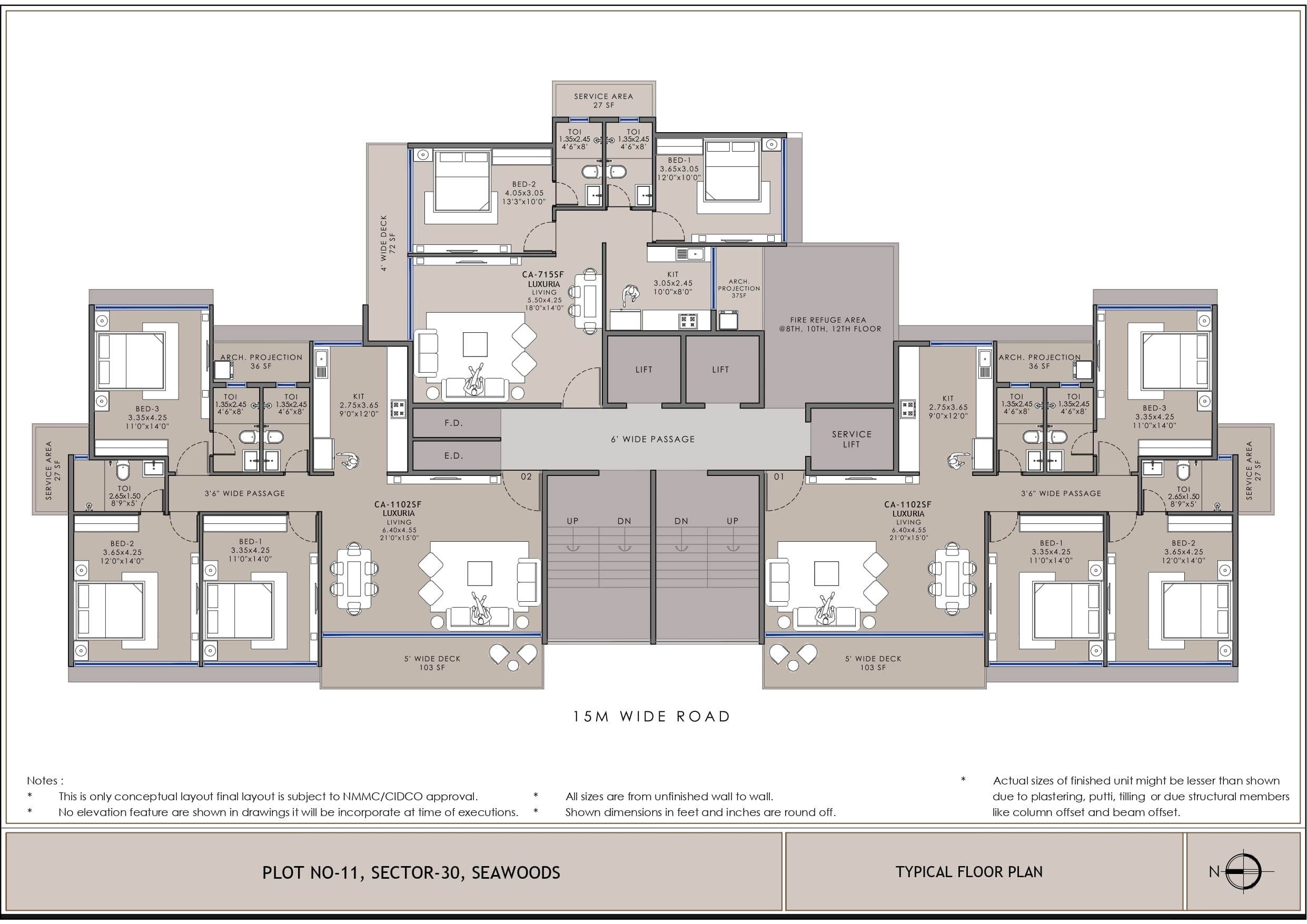 Platinum Oakwood Seawoods Map typical plan