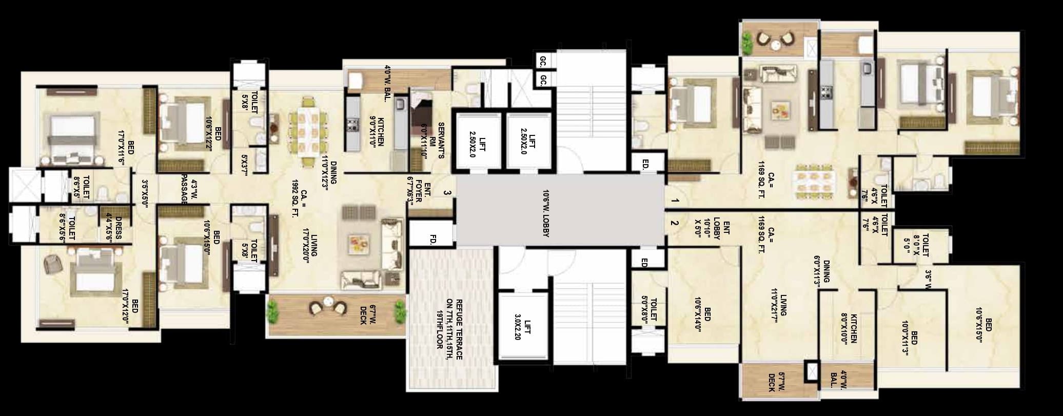 Goodwill Wisteria Vashi Map typical plan