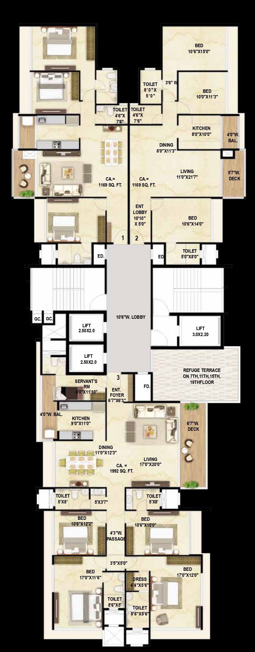 Goodwill Wisteria Vashi Map typical plan