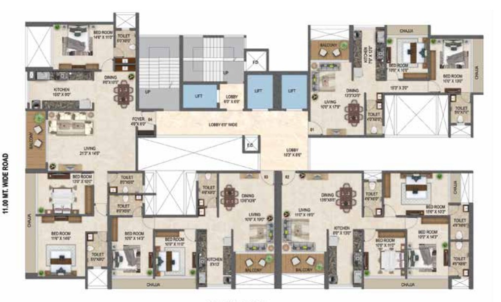 One Pyramid Airoli Map Map typical plan